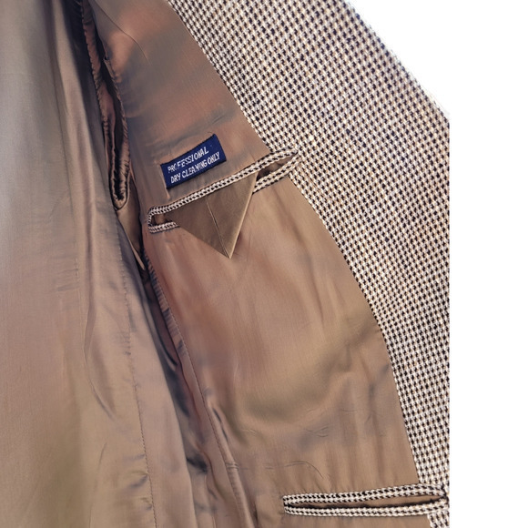 Vintage Robert Alexander Beige and Black Check Tweed 2 Button Blazer - Picture 9 of 12